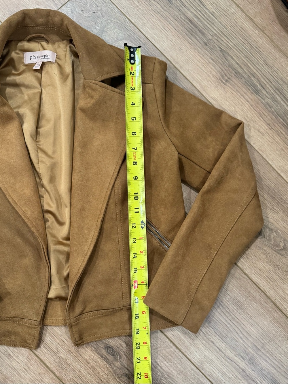 Philosophy Brown Suede Cropped Jacket - Picture 14 of 16